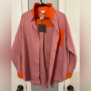 Pink button up shirt